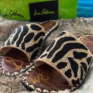 Sam Edelman Gunner Bill Multi Beaded cheetah flats
